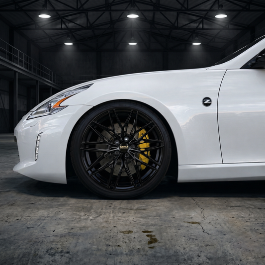 Suits Toyota Nissan JDM — BBS Style 19" Staggered Gloss Black Wheels | 5x114.3