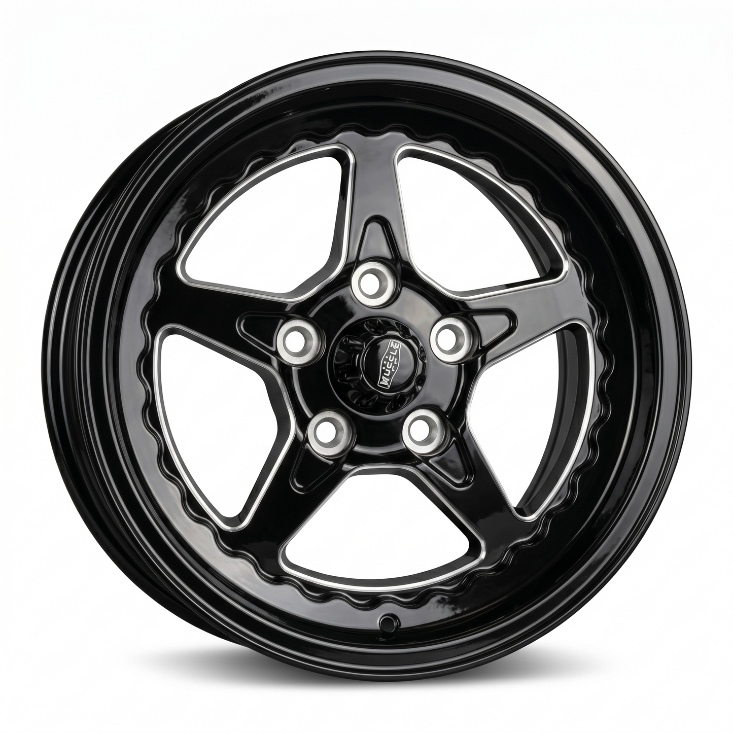 Dragstar Style Gloss Black Milled Wheels — Suits Holden VK VL VN VX VY Early Ford and Holdens | 17x5 & 15x8