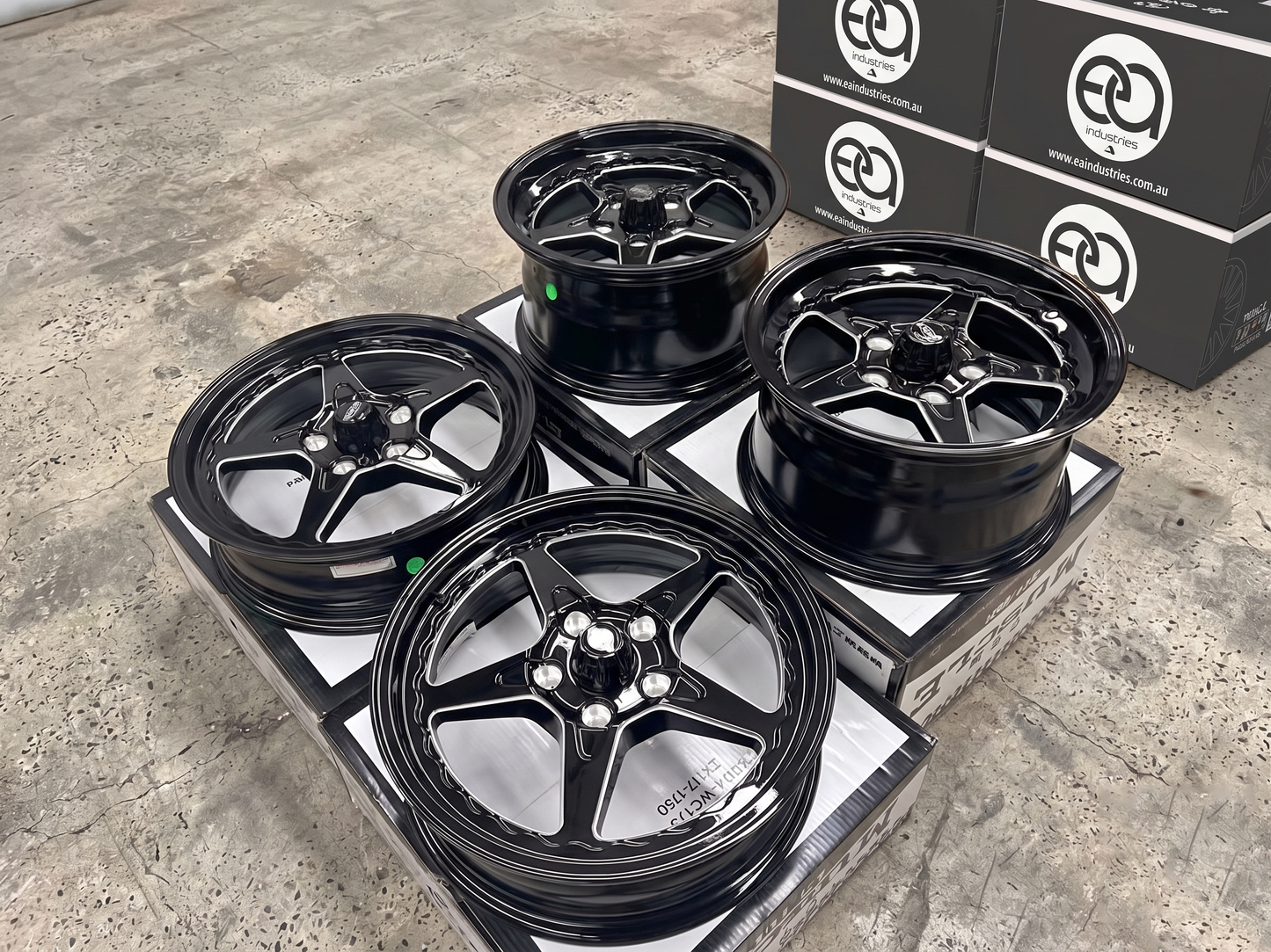 Dragstar Style Gloss Black Milled Wheels — Suits Holden VK VL VN VX VY Early Ford and Holdens | 17x5 & 15x8