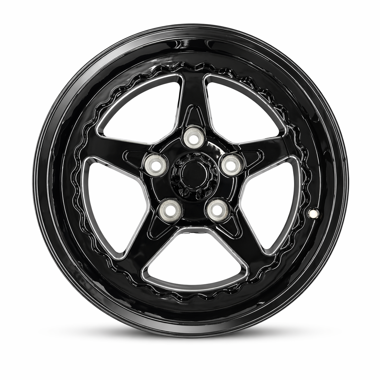 Dragstar Style Gloss Black Milled Wheels — Suits Holden VK VL VN VX VY Early Ford and Holdens | 17x5 & 15x8