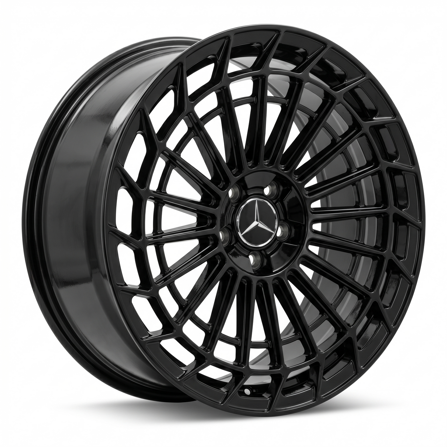 Suits Mercedes Benz Audi VW C E S Class GLC GLE — Maybach Style 20" Staggered Gloss Black Wheels | 5x112