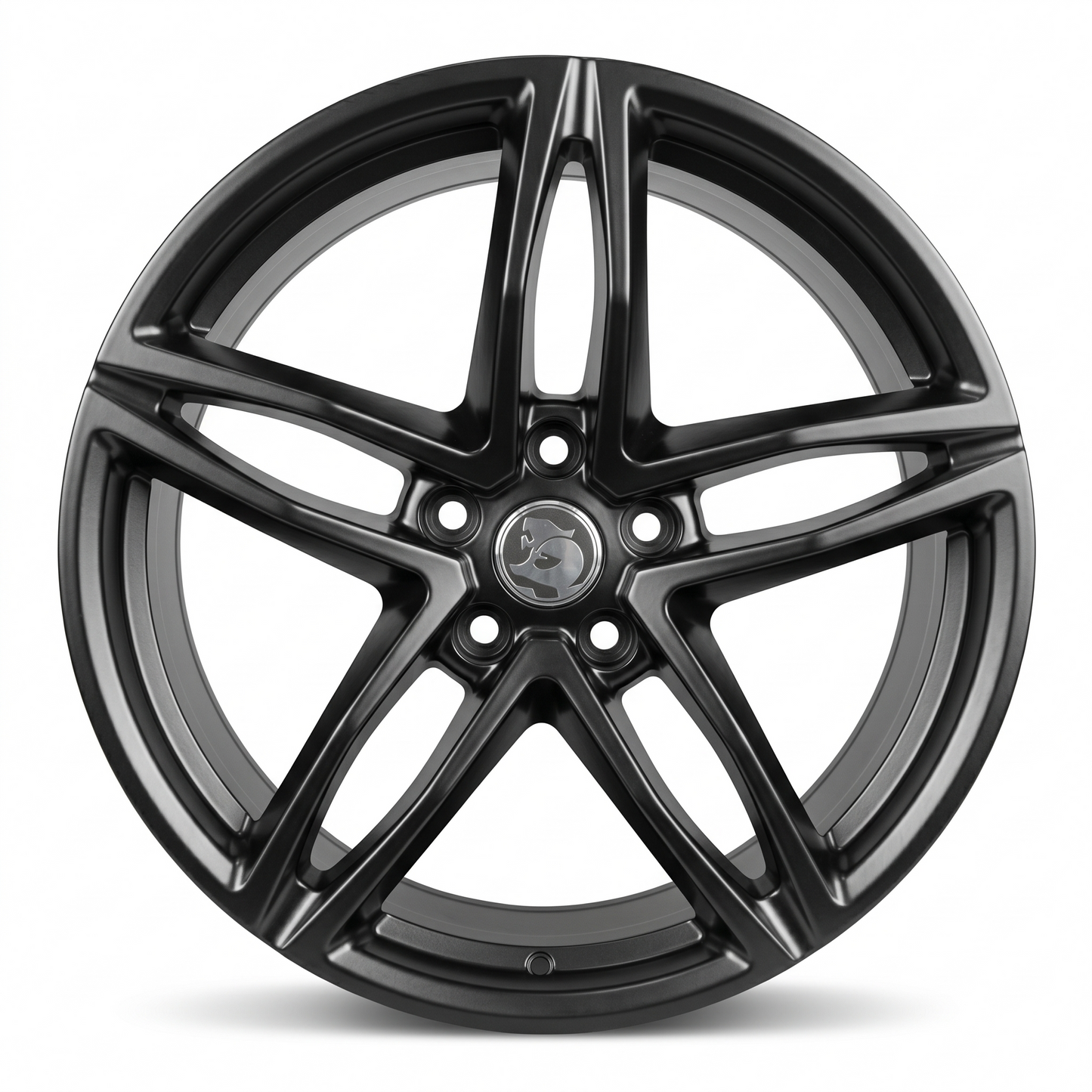 Suits Holden Commodore VT VX VY VZ VE VF — GTS Rimfire LSA Style 20" Staggered Wheels | Shadow Chrome Satin Black Gloss Black