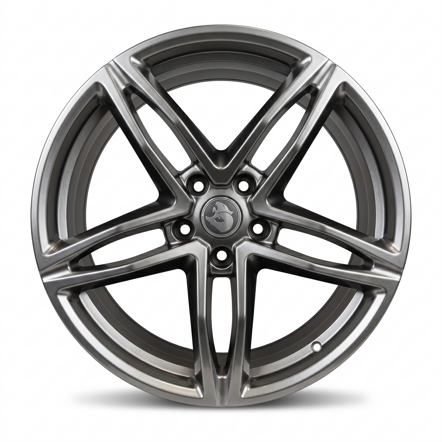 Suits Holden Commodore VT VX VY VZ VE VF — GTS Rimfire LSA Style 20" Staggered Wheels | Shadow Chrome Satin Black Gloss Black
