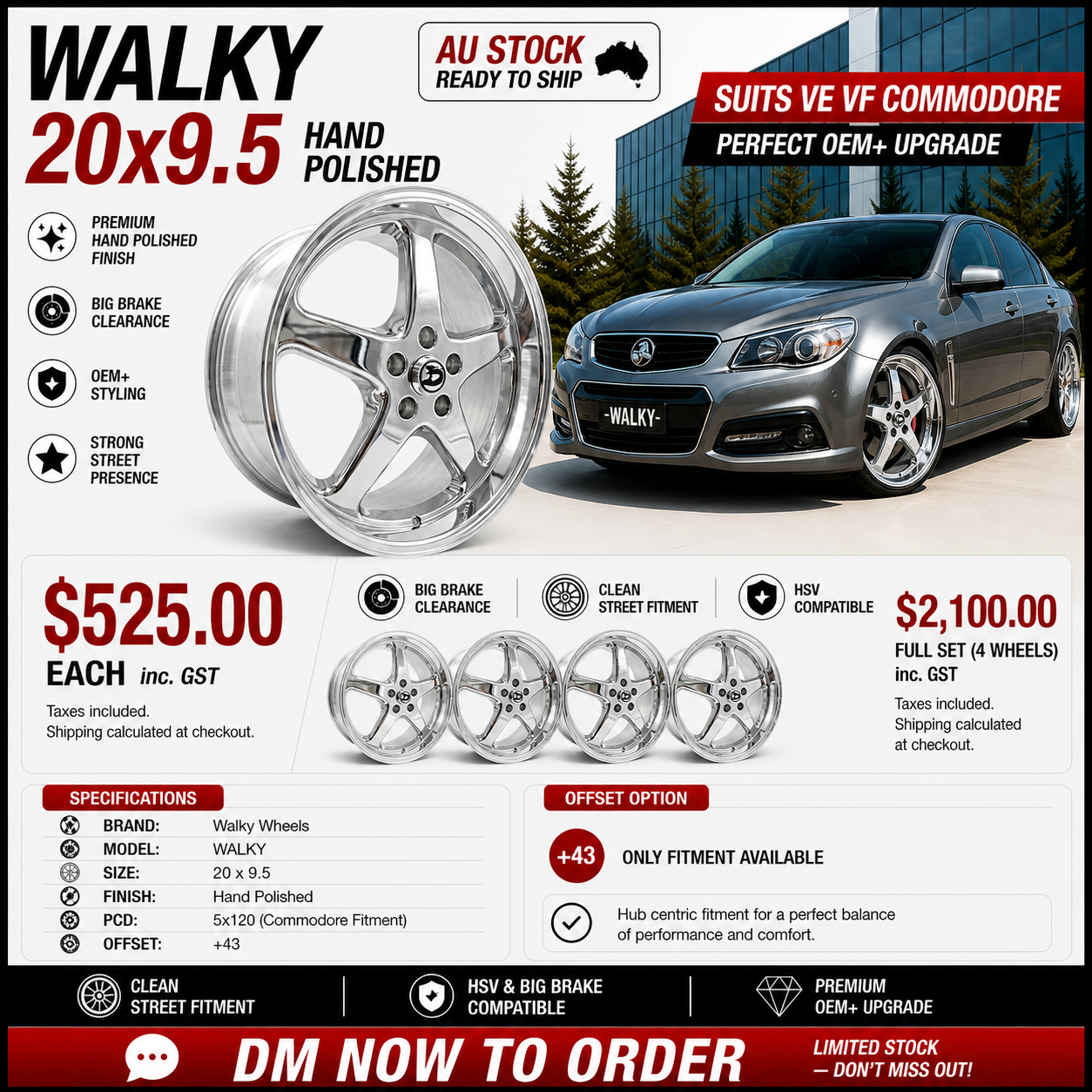 WALKY 20x8.5 - HAND POLSIHED (1PC)