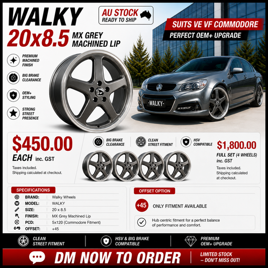WALKY 20x8.5 - MX GREY MACHINED LIP (1PC)