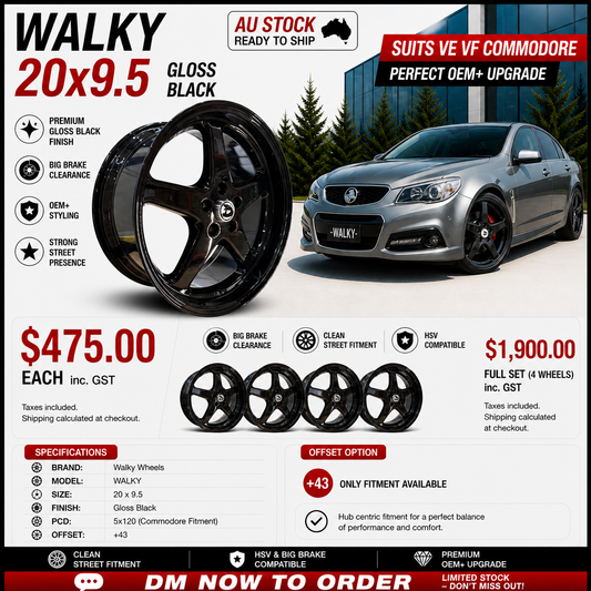 WALKY 20x9.5 - GLOSS BLACK (1pc)