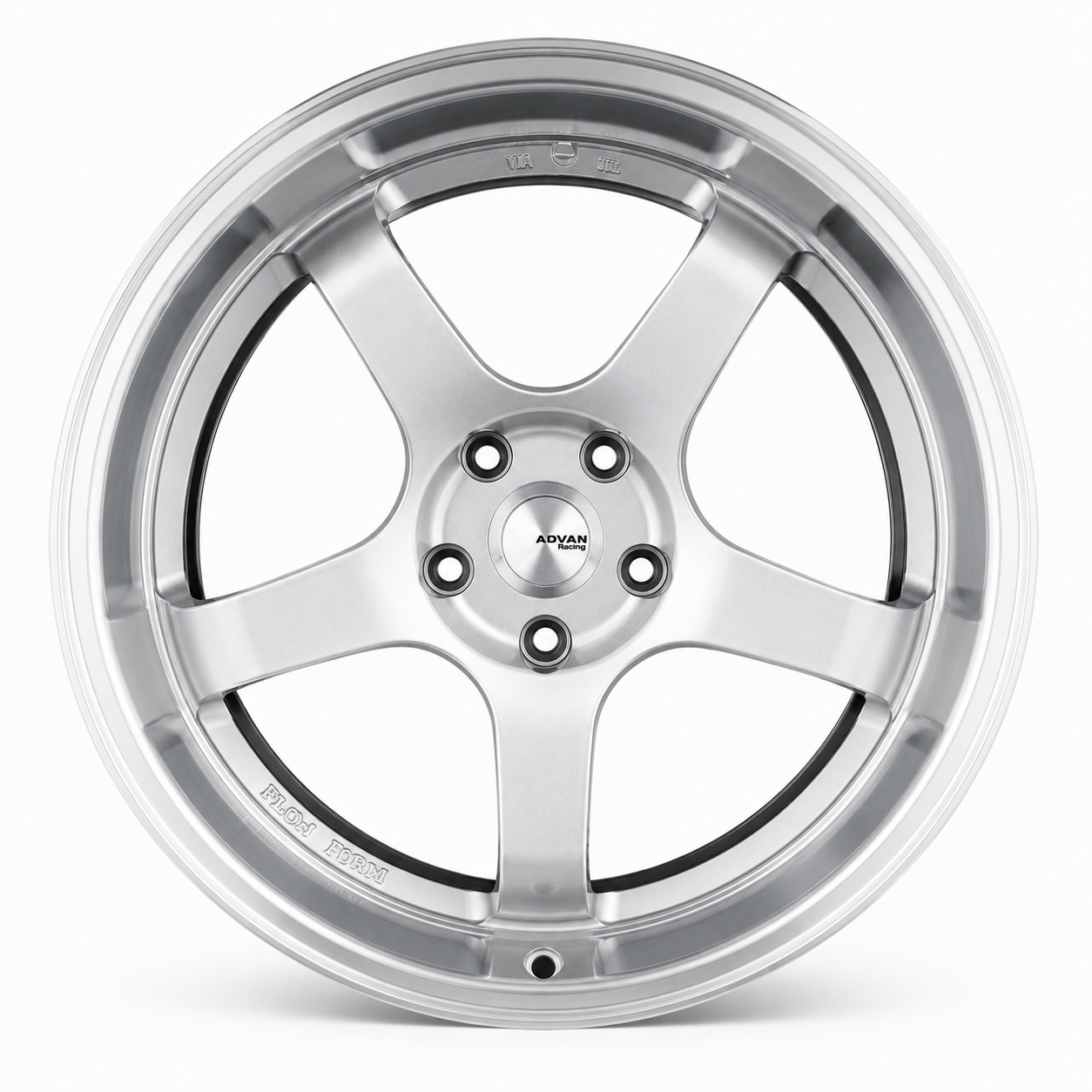ADVAN GT 18 inch staggered silver wheel front view
