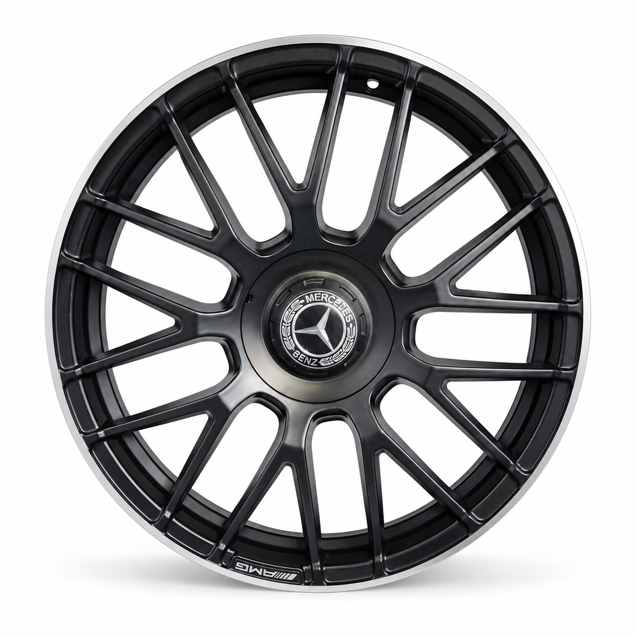 AMG C63 MC173 Style 19 inch Satin Black Machined Lip wheel front view