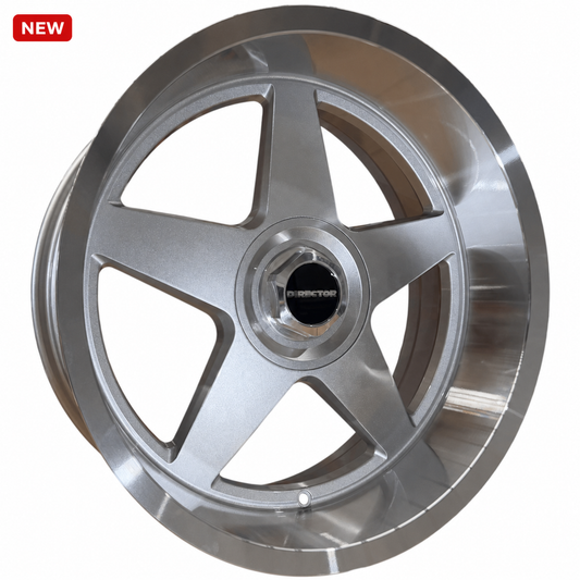 NEW Director Star 20x8.5 Flowform Silver Machined Lip wheel