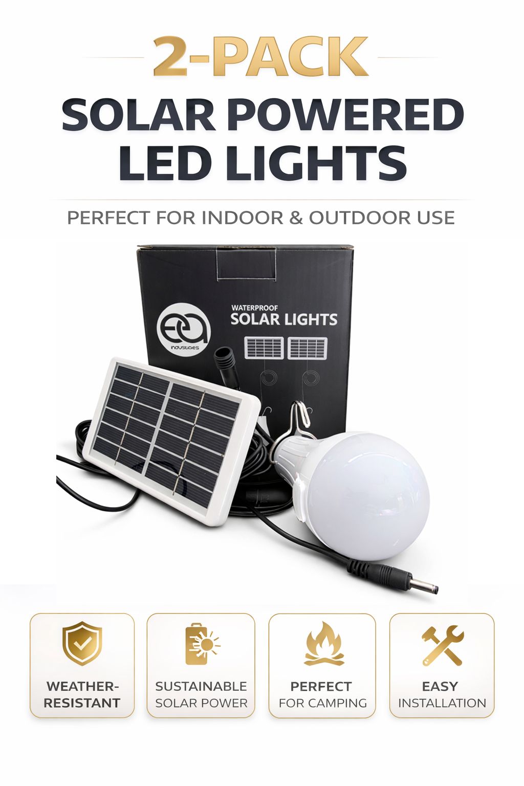 EA Industries Outdoor Solar Lights (Twin Pack)