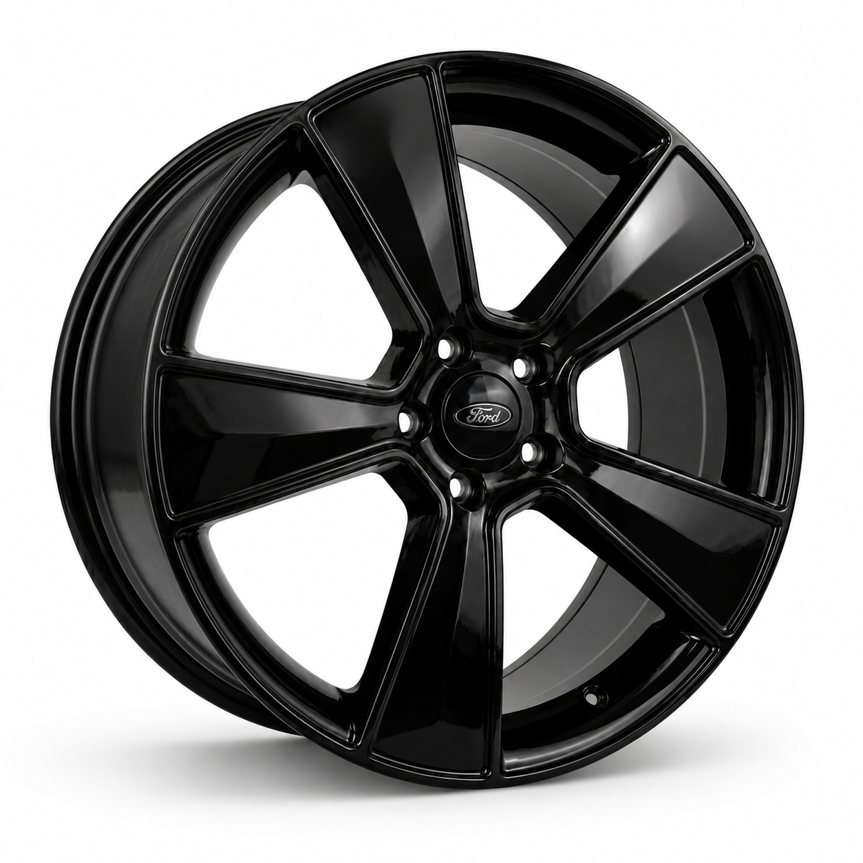 Ford Lux Pack 20 inch Gloss Black wheel angled view