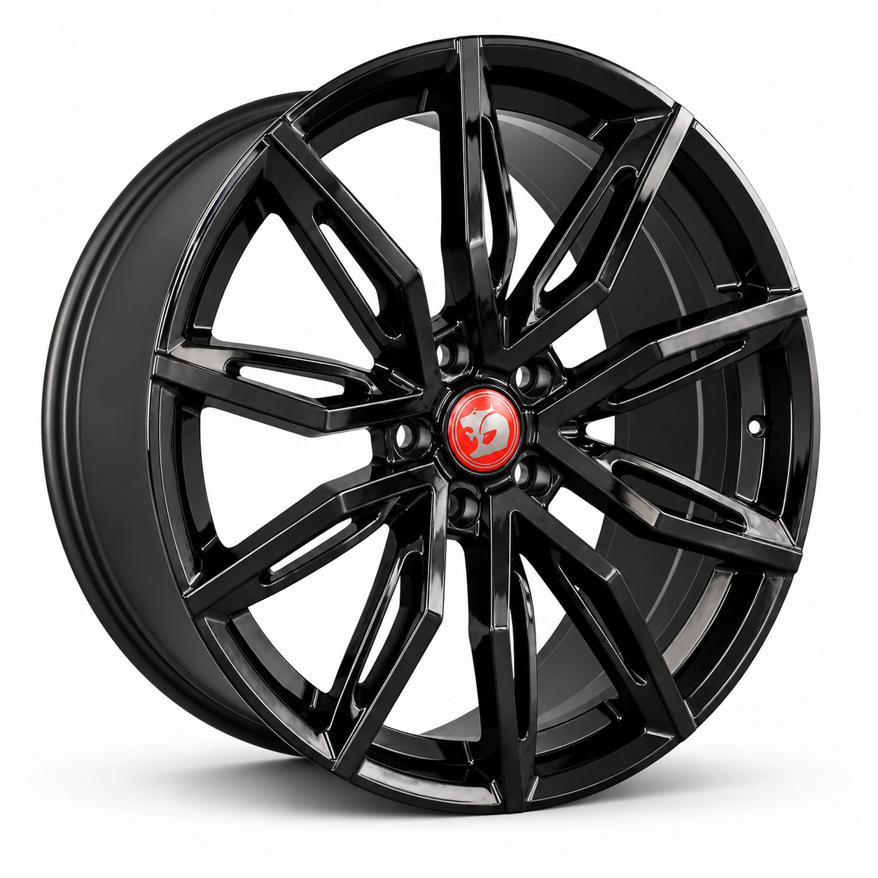 GEN F2 22x9 Gloss Black wheel angled view