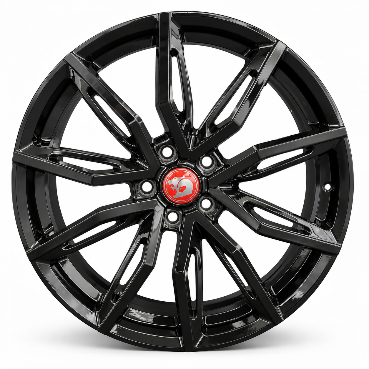 GEN F2 22x9 Gloss Black wheel front view