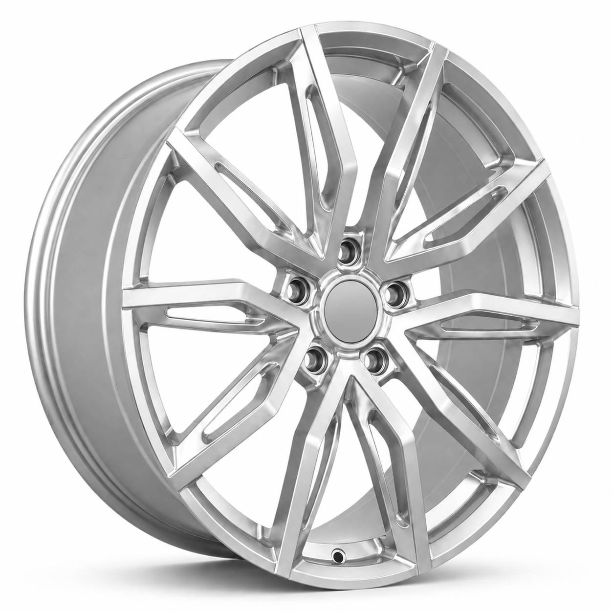 GEN F2 22x9 Silver wheel angled view