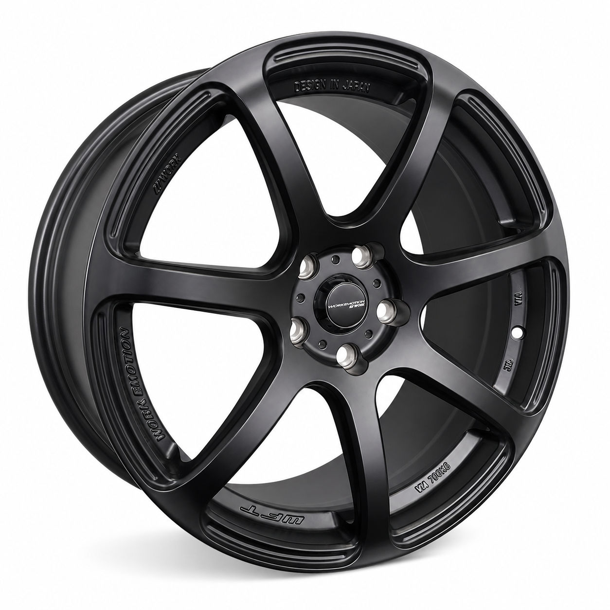 JDM Work AS27 style black wheel rim angled view