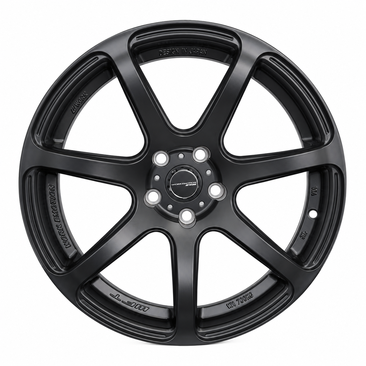 JDM Work AS27 style black wheel rim front view