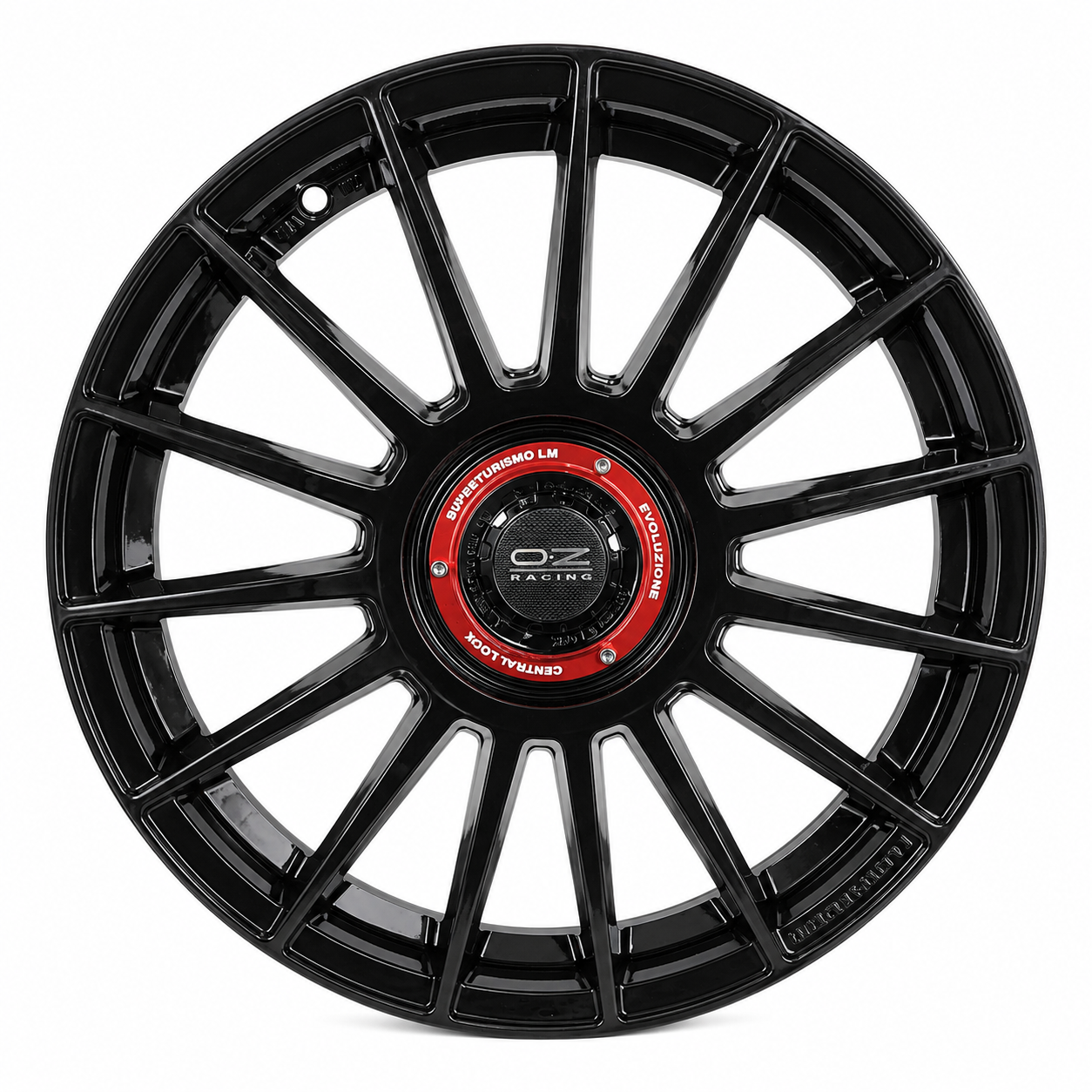 18x8 Super Turismo FF57 style black wheel rim front view