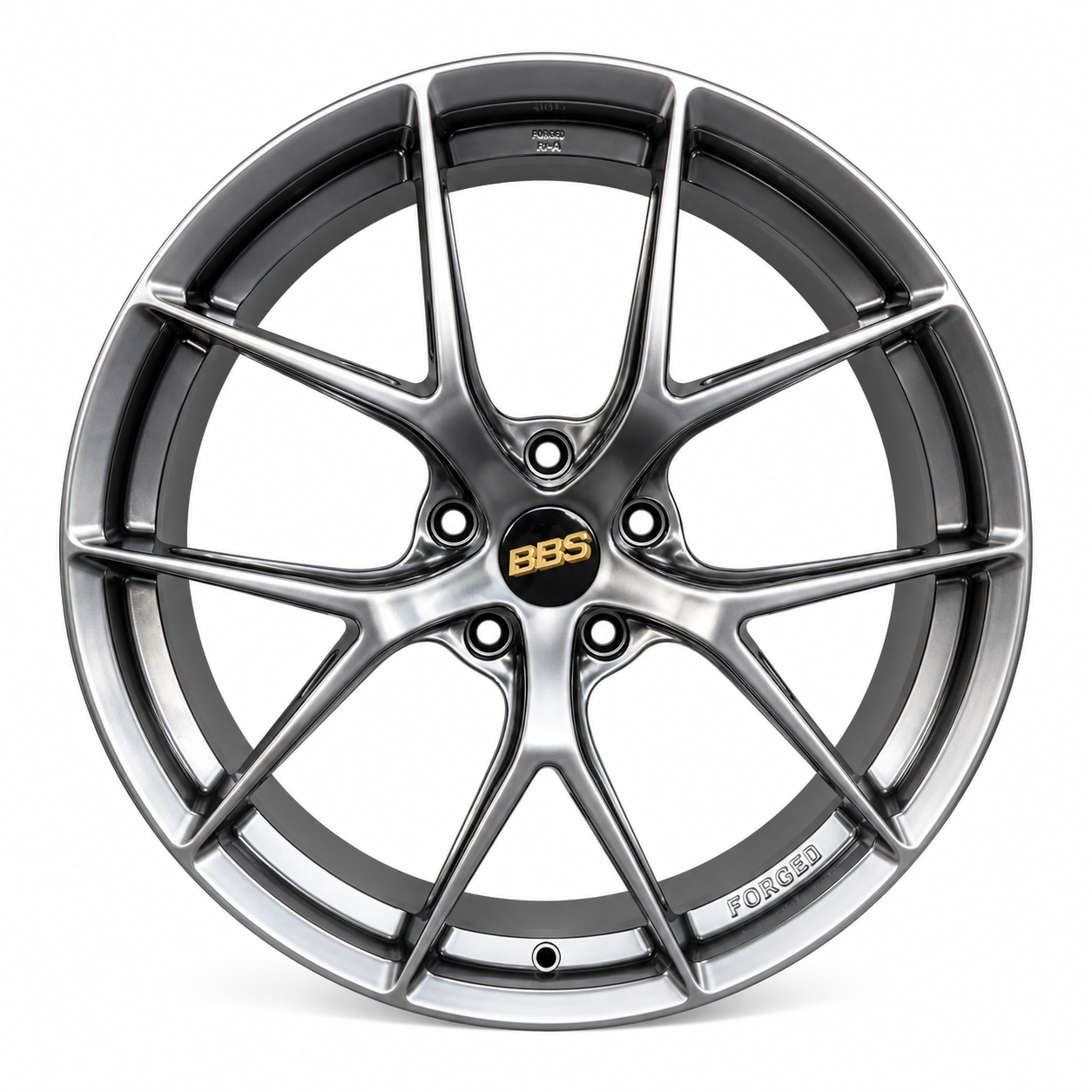 BBS style wheel rim in grey front view
