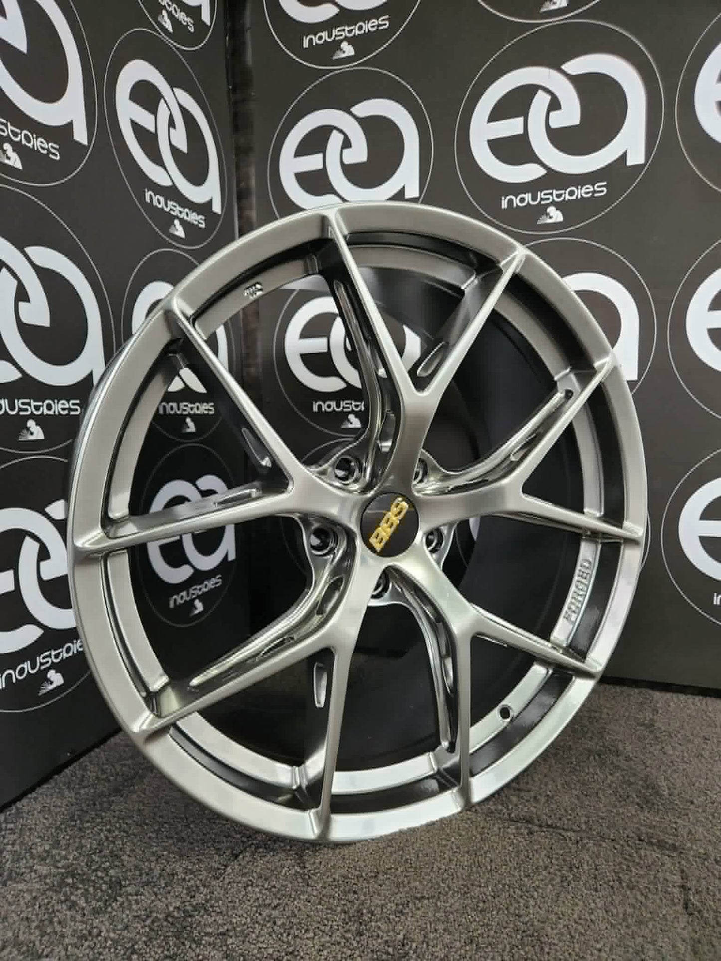 BBS style grey wheel rim showroom view