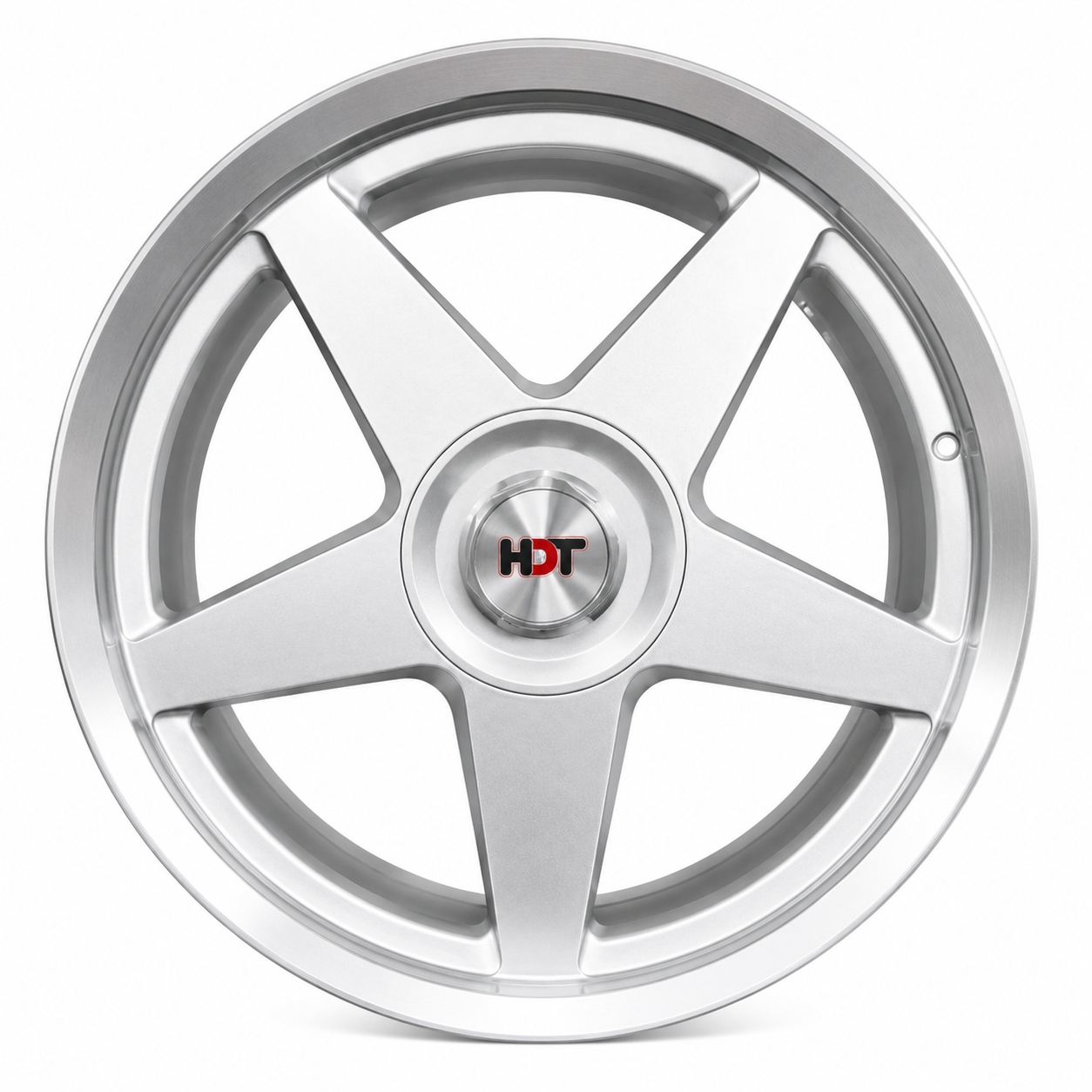 Holden HDT Stars style silver five spoke wheel rim front view