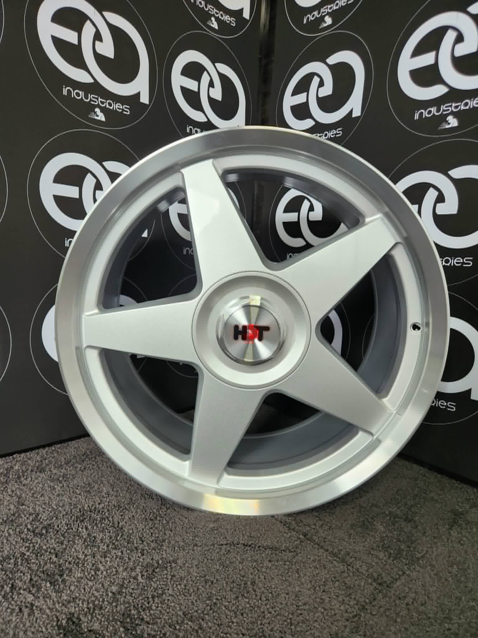 Holden HDT Stars style silver five spoke wheel rim showroom view