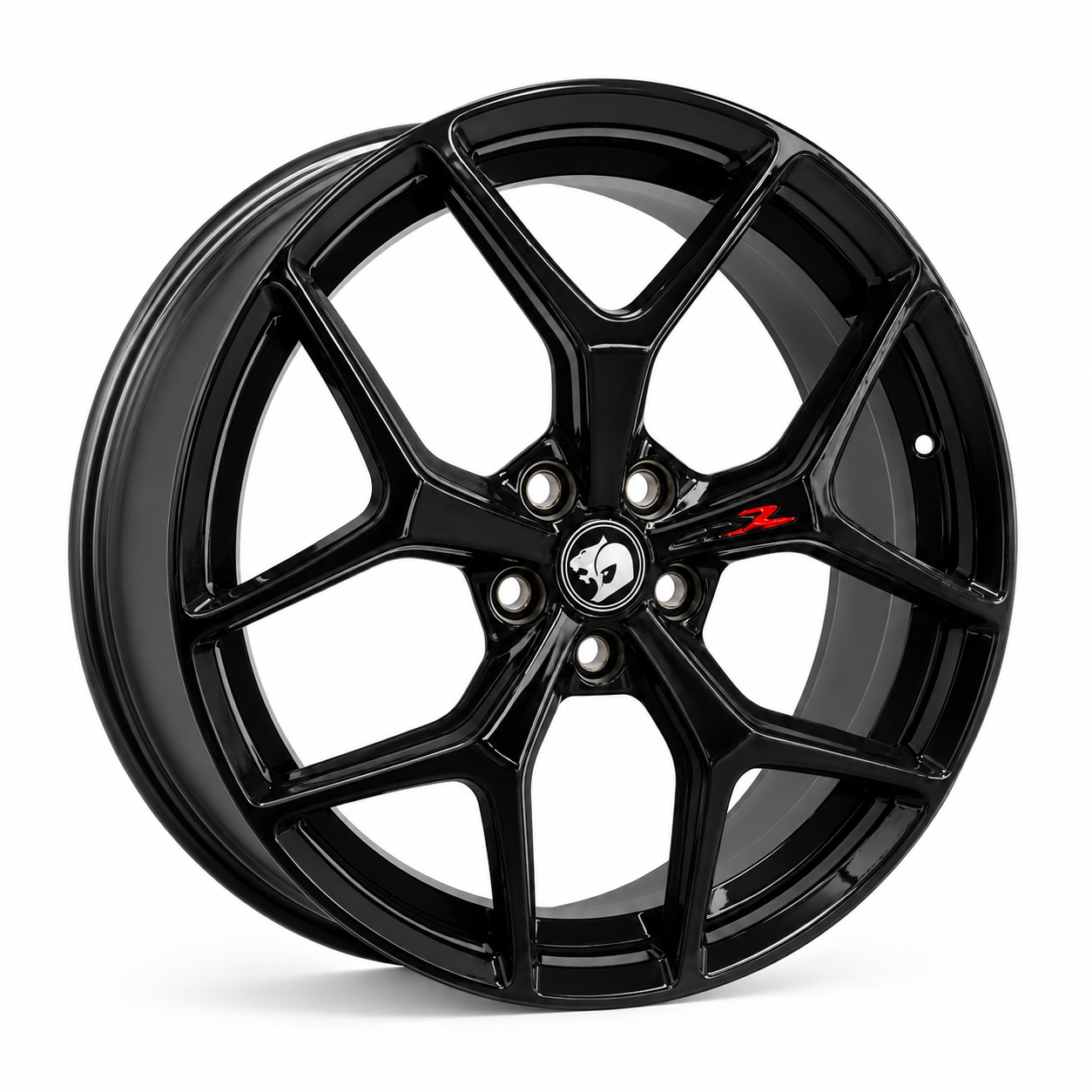20 inch Holden HSV GTSR style hyper dark black wheel rim angled view