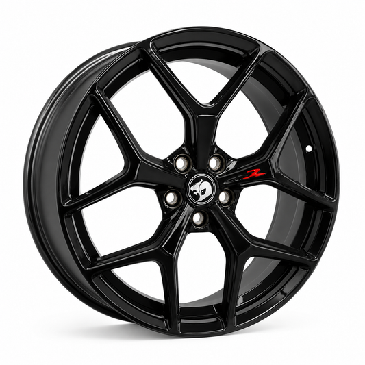 20 inch Holden HSV GTSR style hyper dark black wheel rim angled view