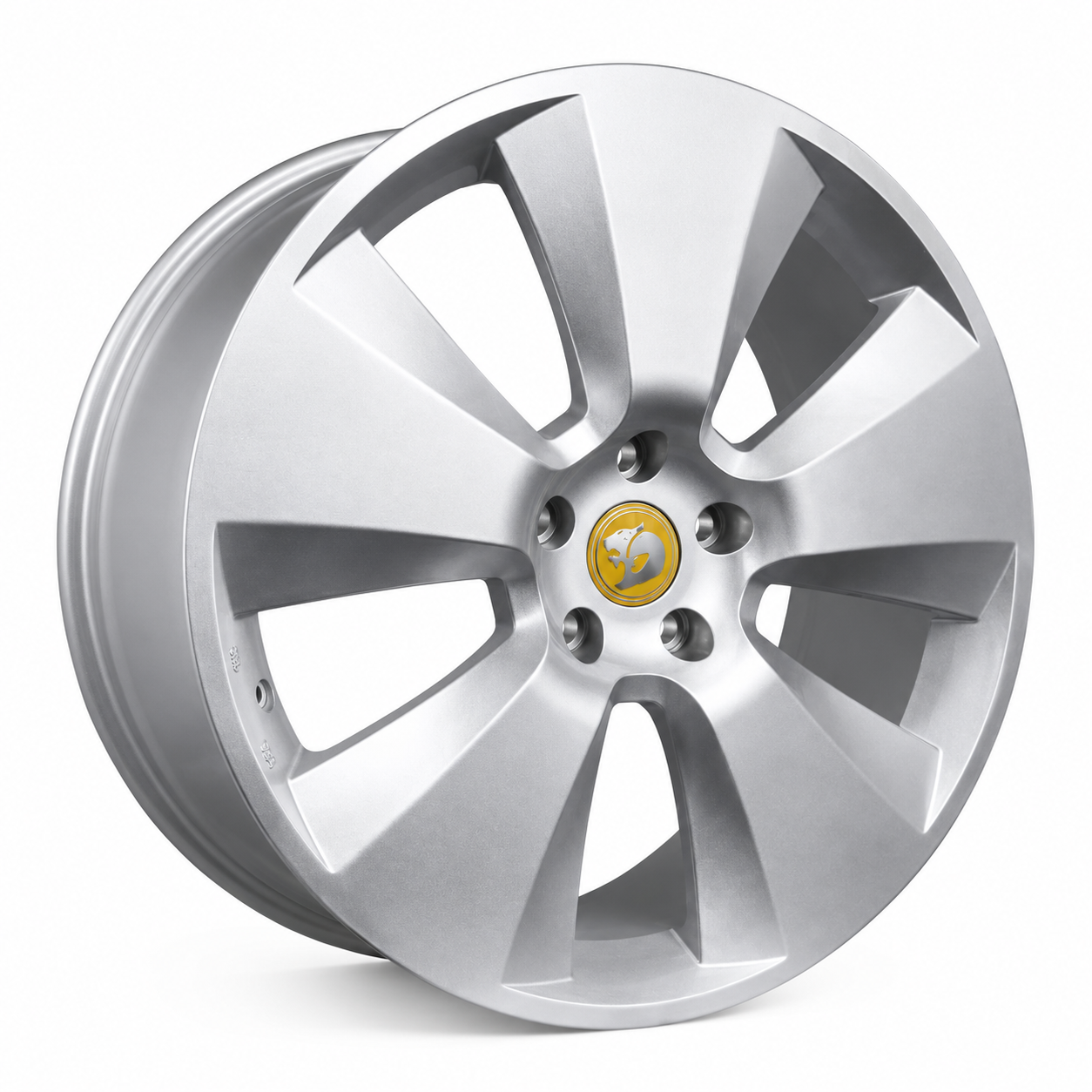 Holden Signature style silver wheel rim angled view