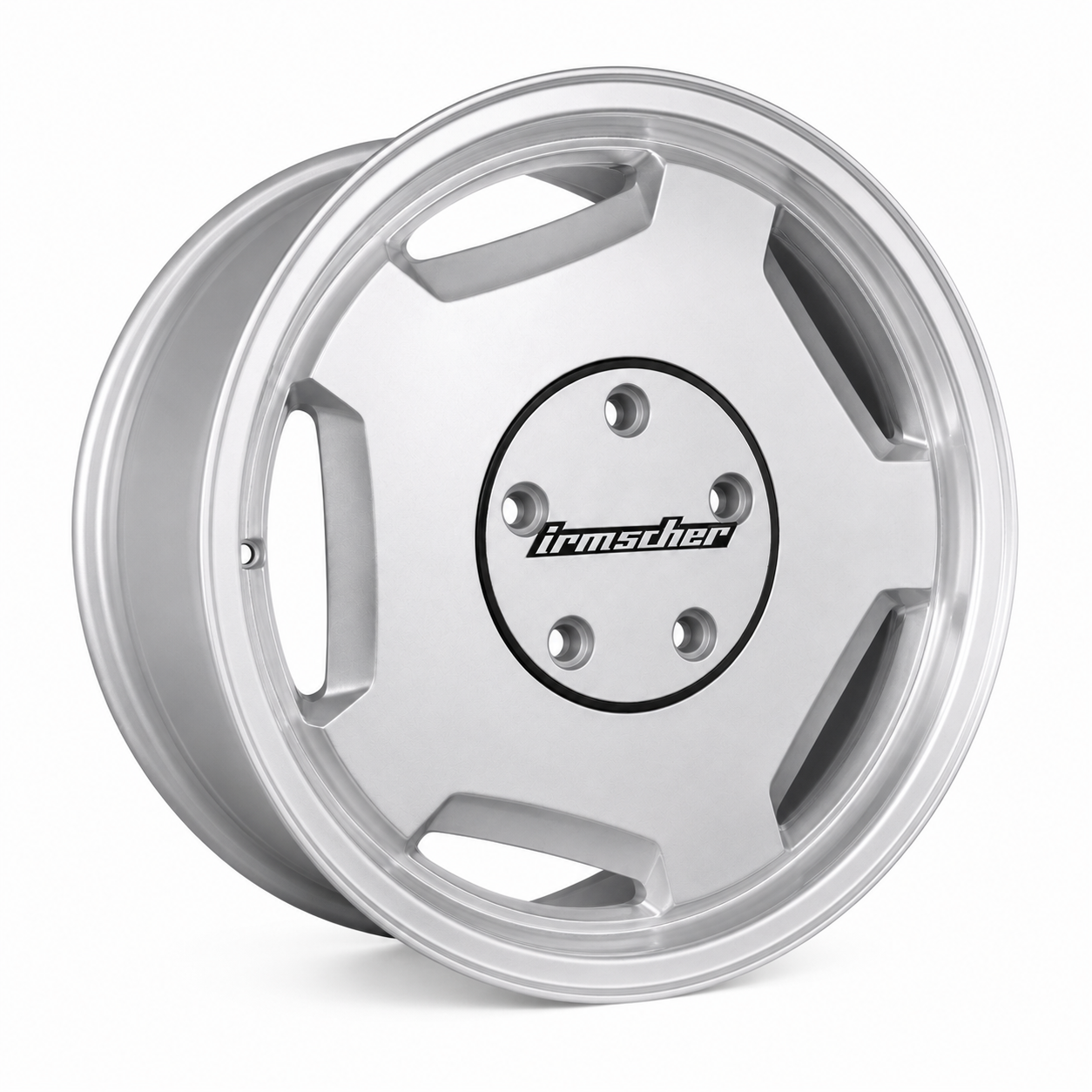 19 inch Irmscher style silver wheel rim angled view