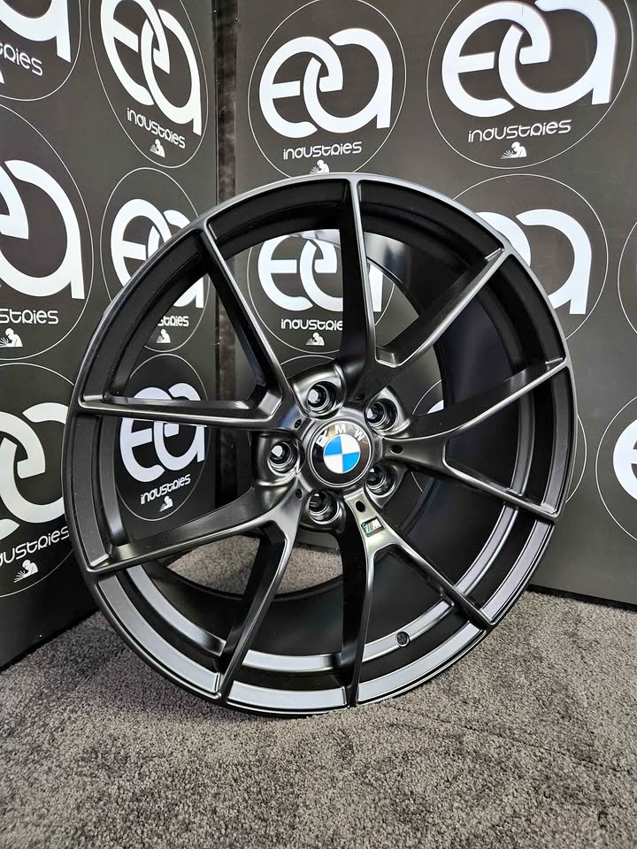 BMW M3 Competition style gloss black wheel rim showroom view