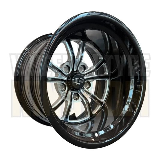 Outlaw Drag Widow 15x10 gloss black milled wheel